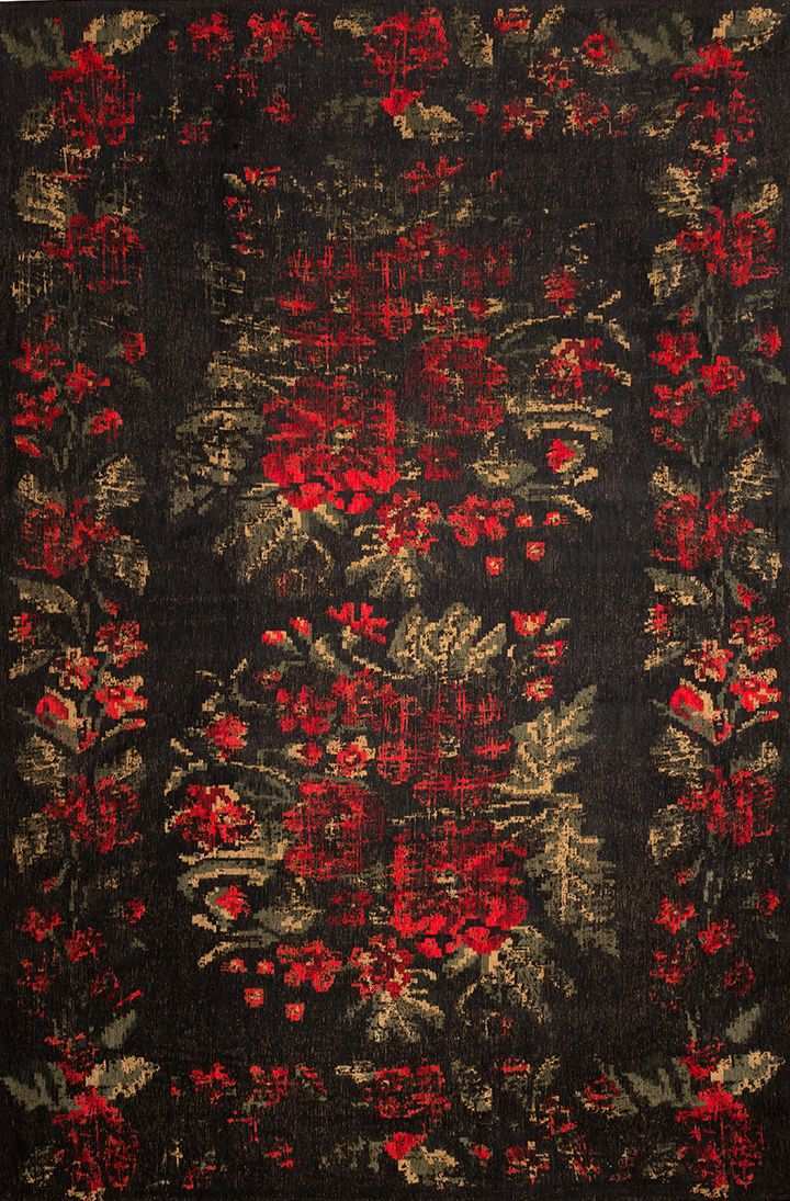 Klassicher Orient Teppich Muster Gefarbt Gewebt Black Red Teppich Orient Vintage Teppiche