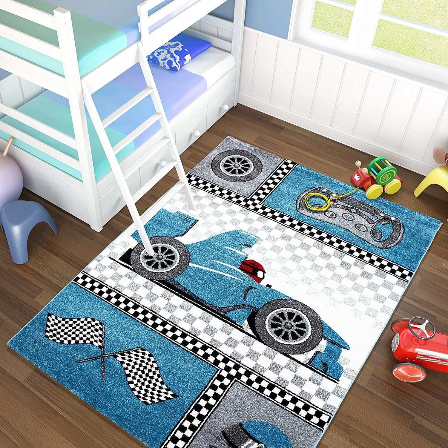 Autozimmer Auto Kinderzimmer Teppich Blau Grau Mit Rennwagen Kinder Zimmer Teppich Kinderzimmer Turschild Kinderzimmer