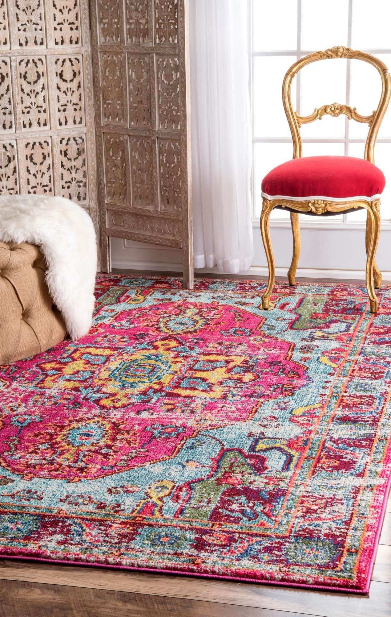 Innenteppich Loughlam In Rosa Traditionelles Teppich Muster Im Vintage Stil Teppich Wohnzimmer Teppichboden Wohnzimmer Teppich