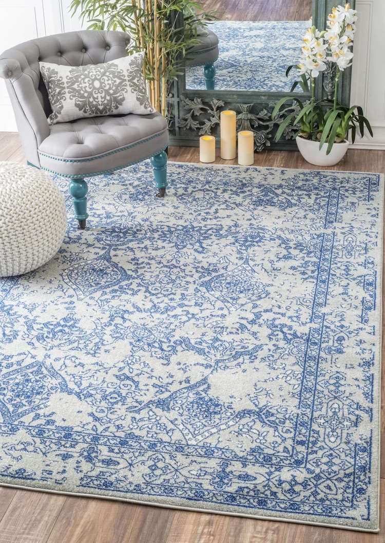 Vvintage Teppiche Modern Gemuetlich Opersische Muster Weiss Blau Vintage Teppiche Teppich Blau Weiss Teppich