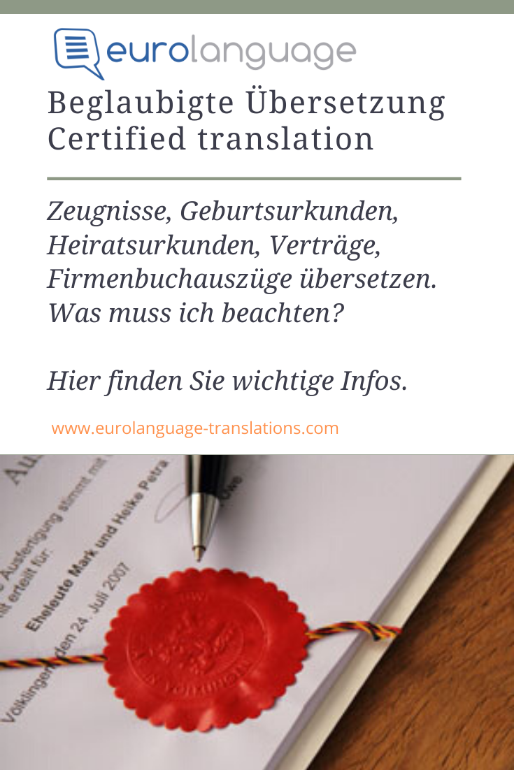 Certified Translation In 2020 Geburtsurkunde Zeugnis Urkunde