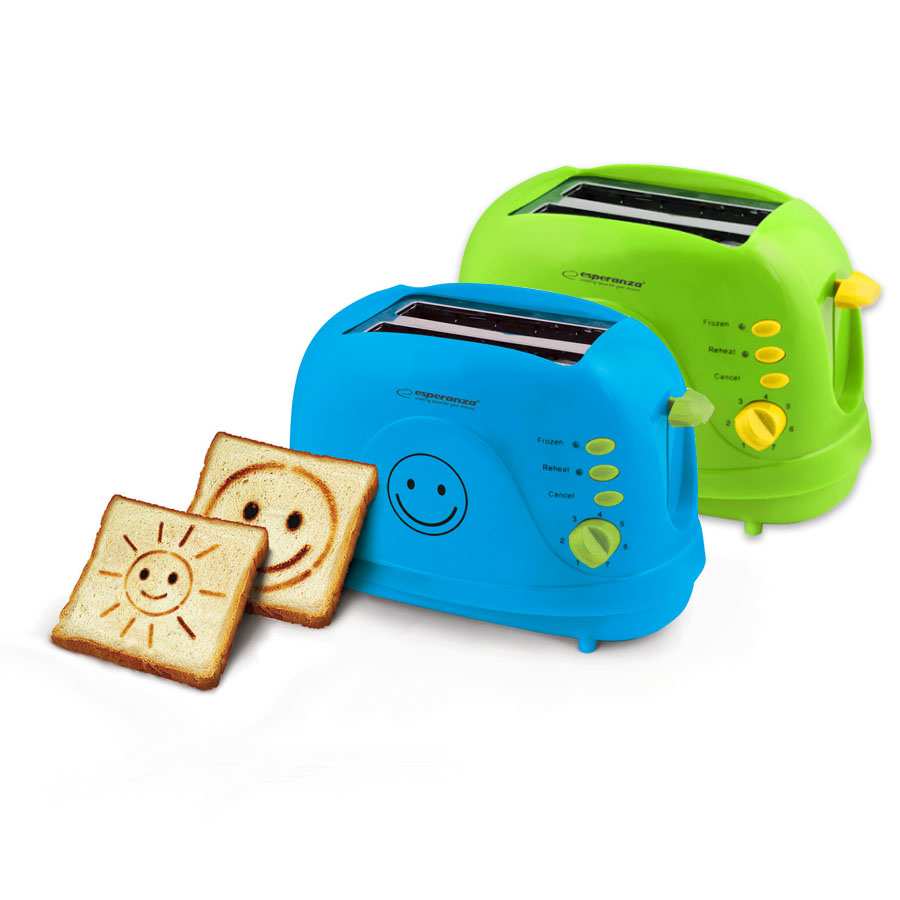 Toaster 2 Scheiben Bild Muster Sandwich Krumelschublade Blau Grun Weiss Warmeiso Ebay