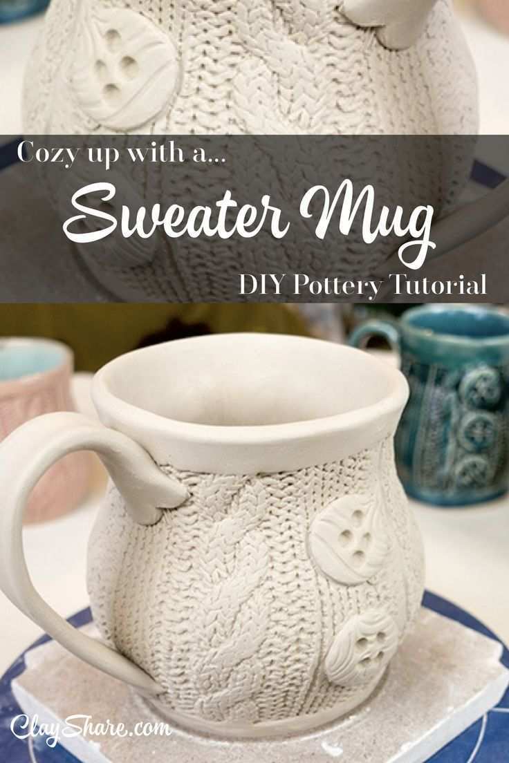 Sweater Mug Hand Gebaut Keramik Getopferte Tassen Diy Topferei