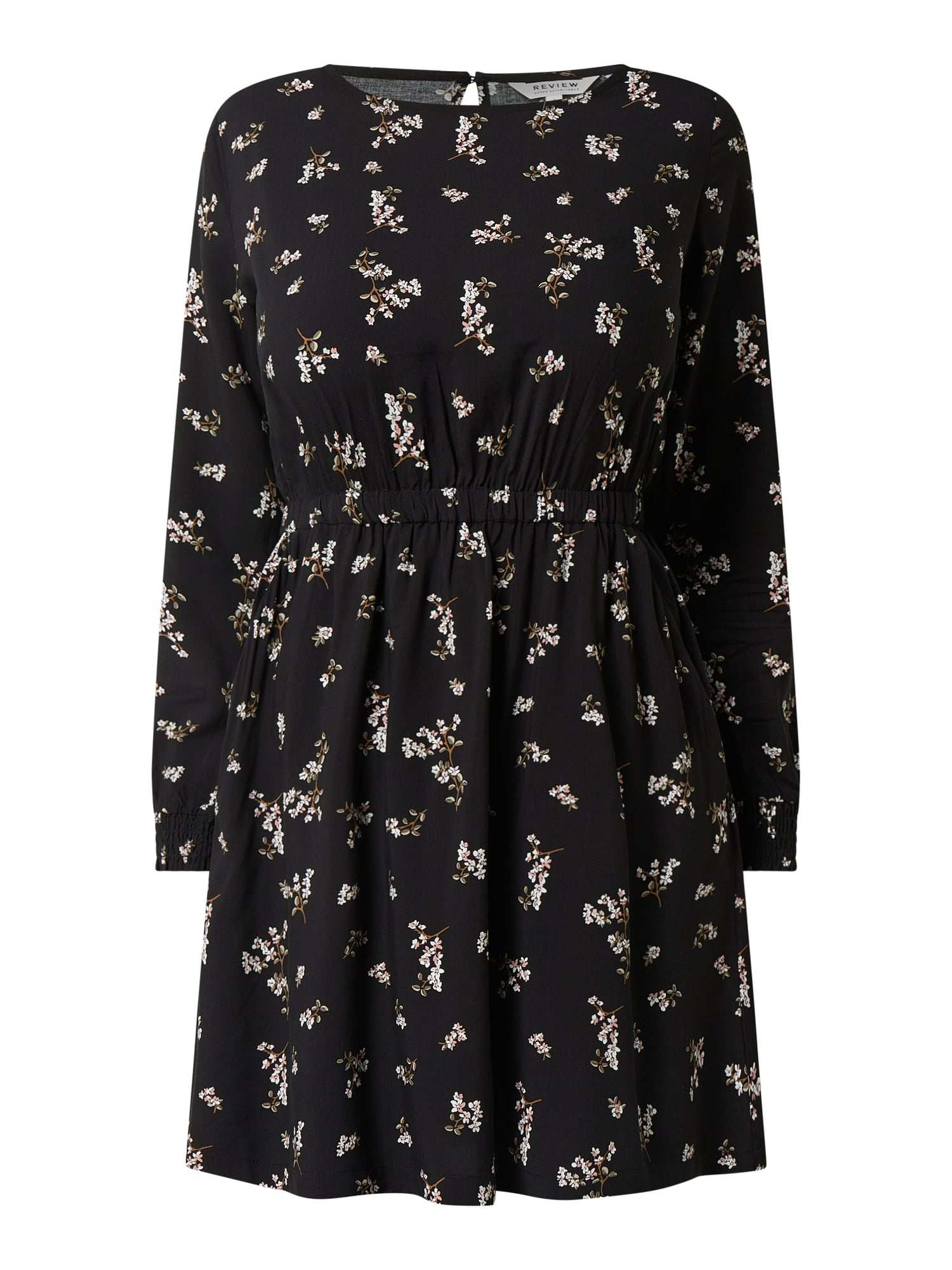 Review Kleid Mit Floralem Muster In Grau Schwarz Online Kaufen 1207754 P C Online Shop