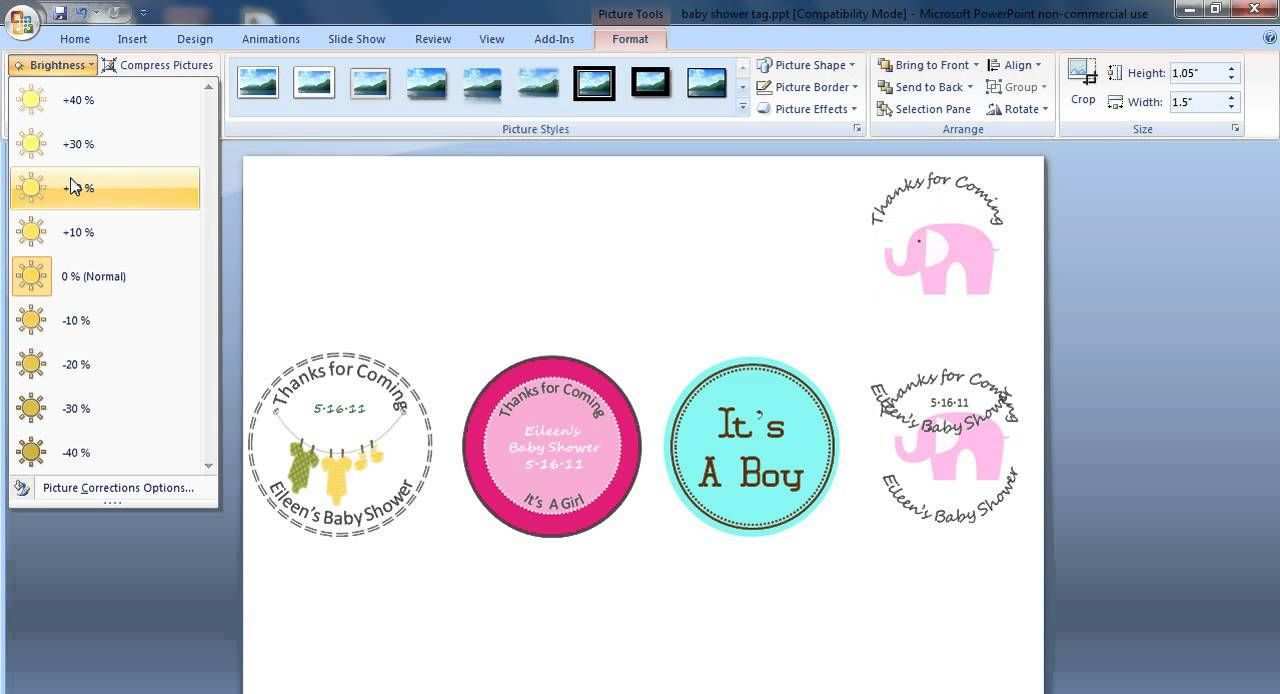 Create Circular Baby Shower Tags With Ms Power Point Diy Favor Tags Make Your Own Labels Baby Shower Tags