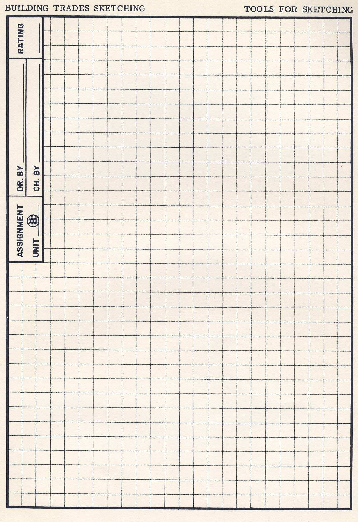 Blueprint Grid Collage From A Vintage Vocational Training Book For Beginning Trade Sketching Great Grid Printed T Desain Pamflet Desain Grafis Buku