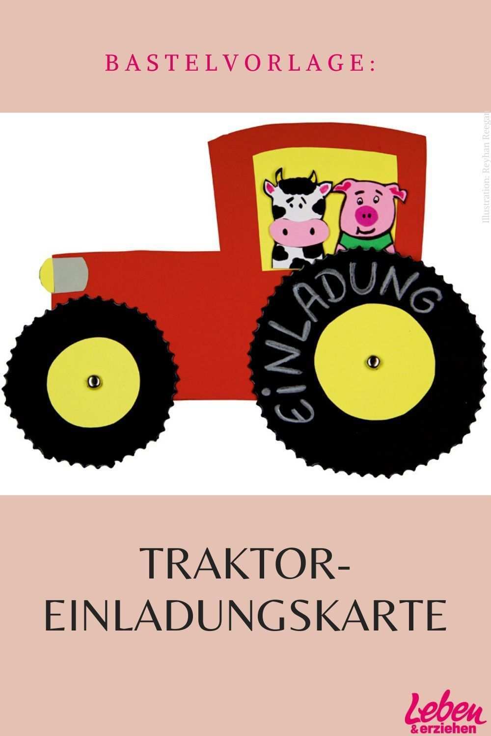 Traktor Vorlage Perfekt Als Einladungskarte In 2020