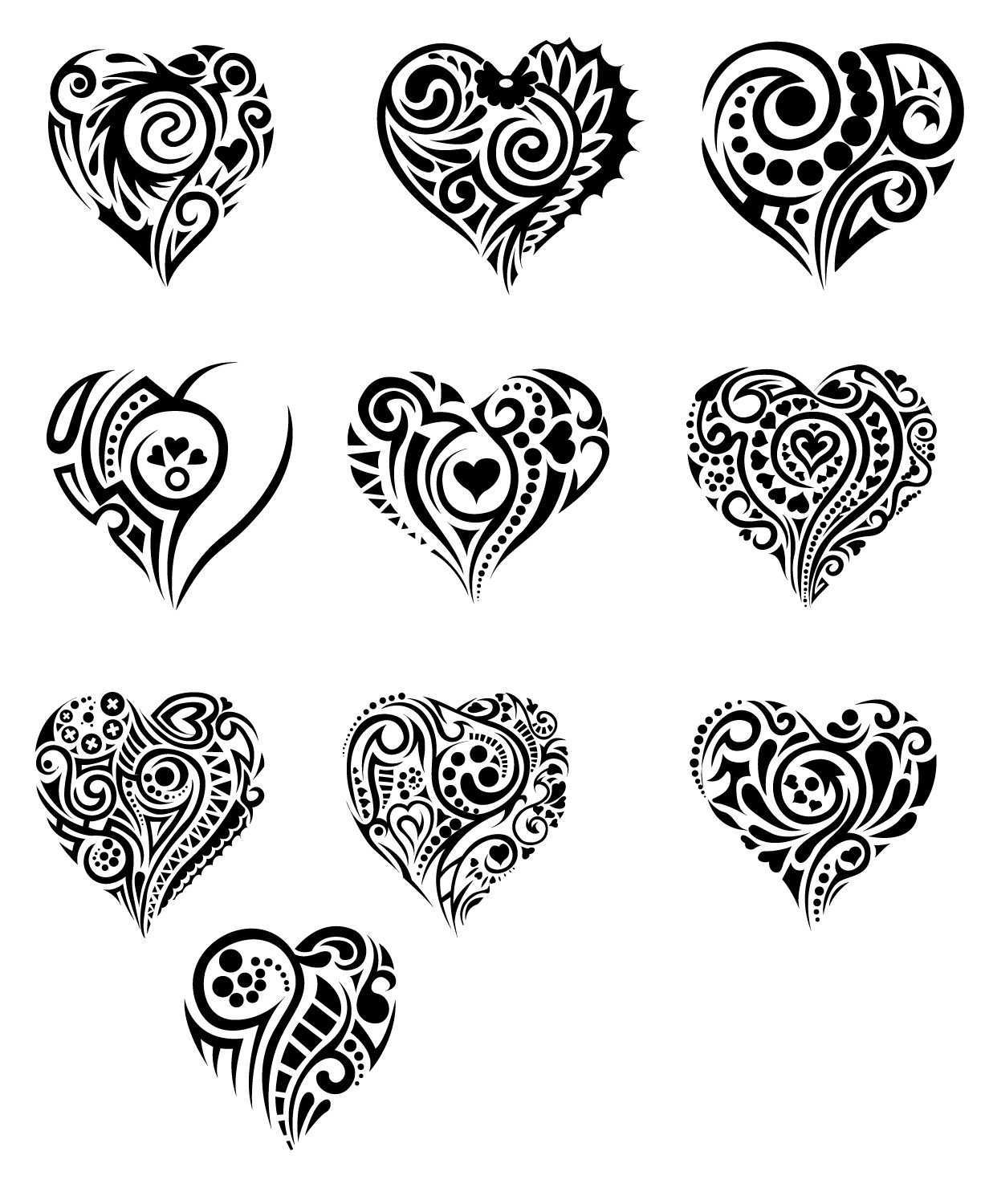 Hearts In Tribal By T3hspoon On Deviantart Tribal Heart Tattoos Tribal Tattoos Tattoos