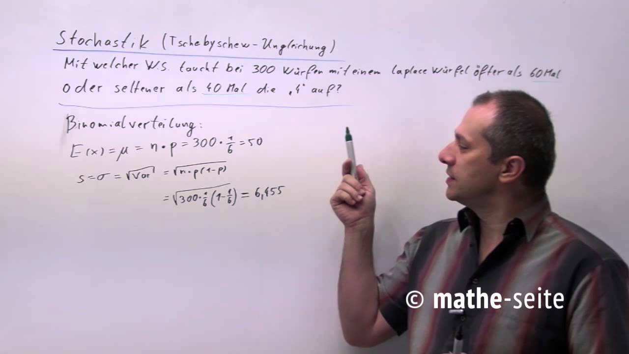Tschebyscheff Ungleichung Beispiel 2 Wahrscheinlichkeitsrechnung Formeln W 15 08 Youtube