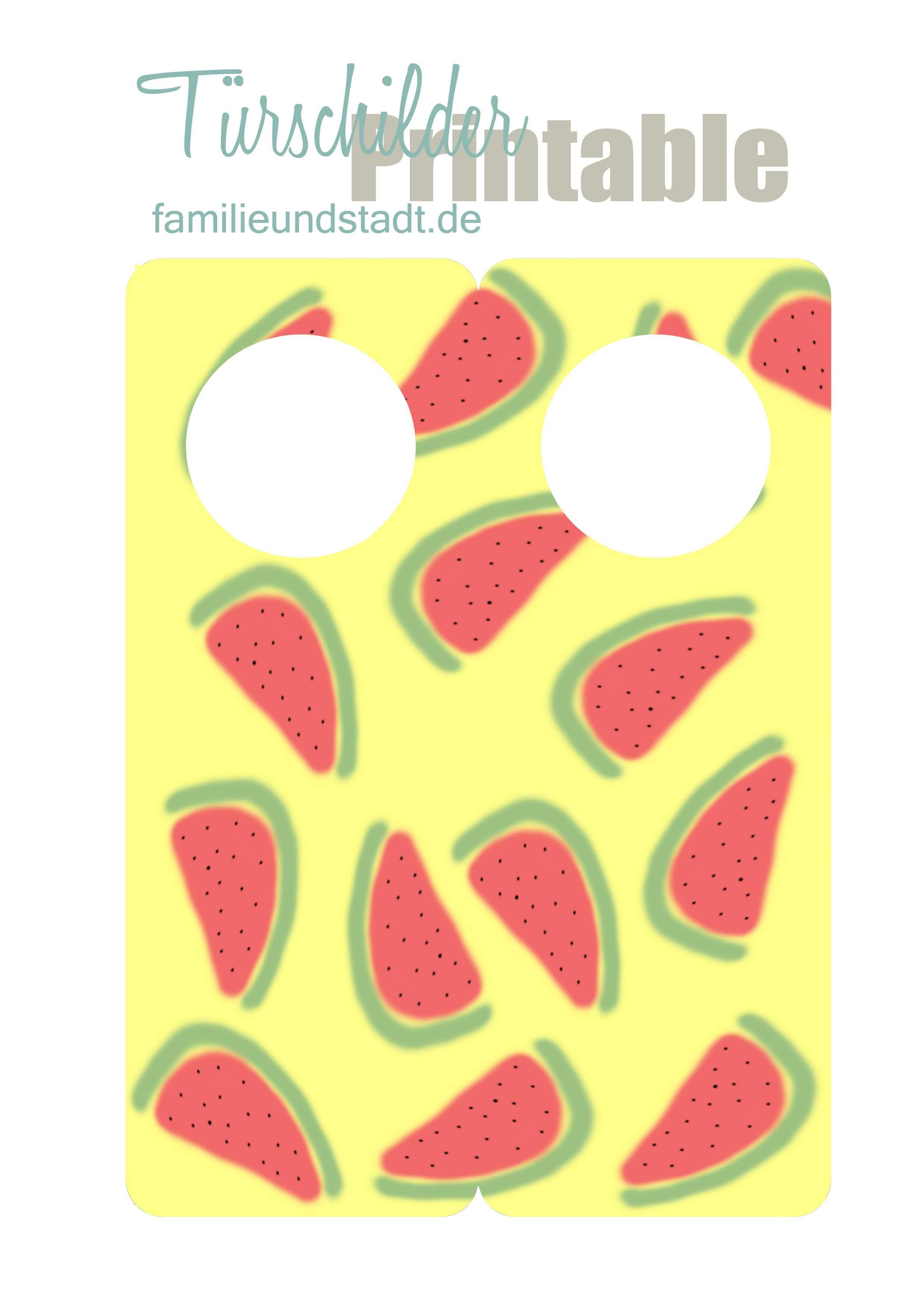 Wassermelonen Drucke Und Turschilder Zum Ausdrucken Familinchen Turschilder Wassermelone Ausdrucken