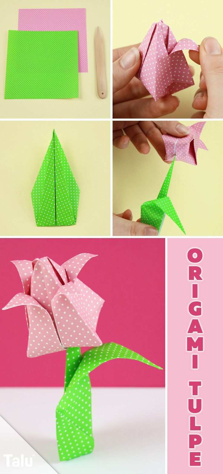 Origami Tulpe Falten Diy Anleitung Zum Ausdrucken Talu De Origami Tulpe Tulpe Falten Origami Anleitung Blume