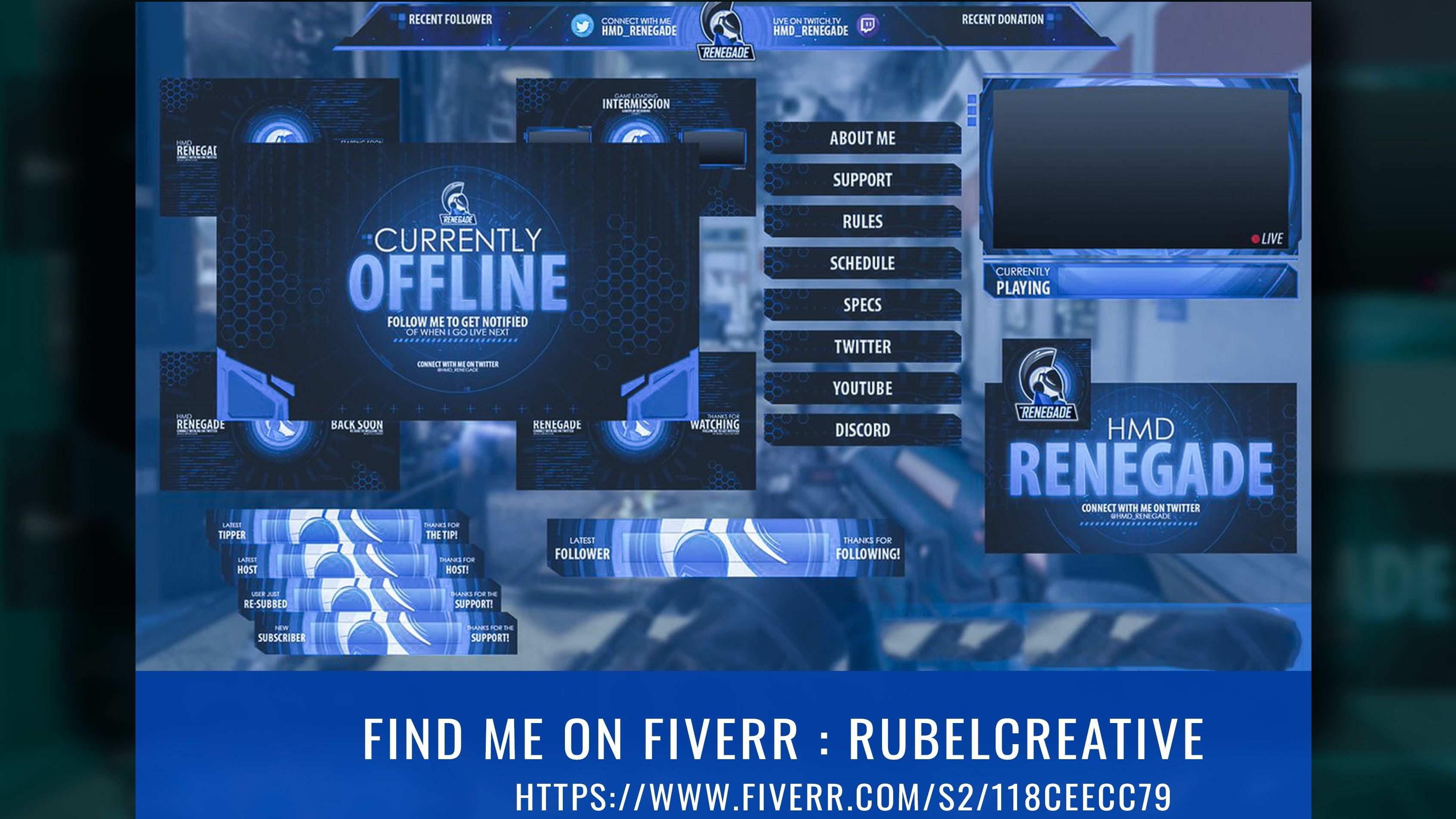 Rubelcreative I Will Design Twitch Overlay For Your Stream Platform For 10 On Fiverr Com In 2020 Overlays Twitch Streaming