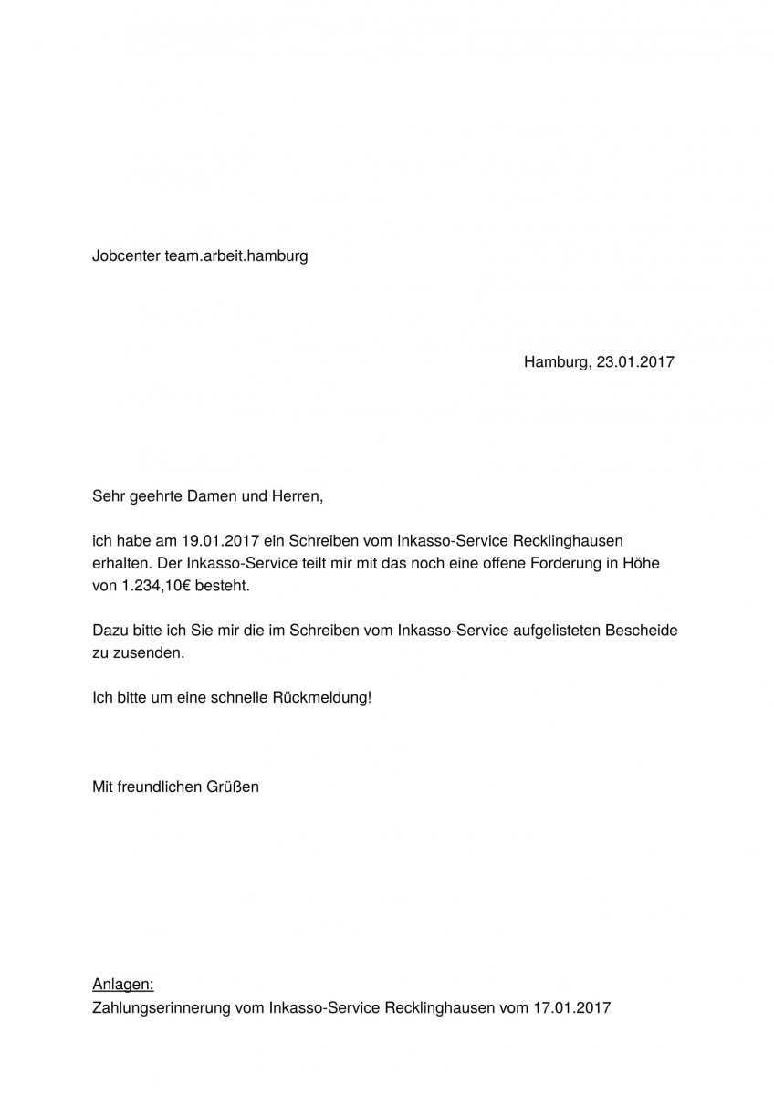 Inkasso Service Recklinghausen Schickt Nach Knapp Zehn Jahren Eine Zahlungserinnerung Erwerbslosenforum Deutschland