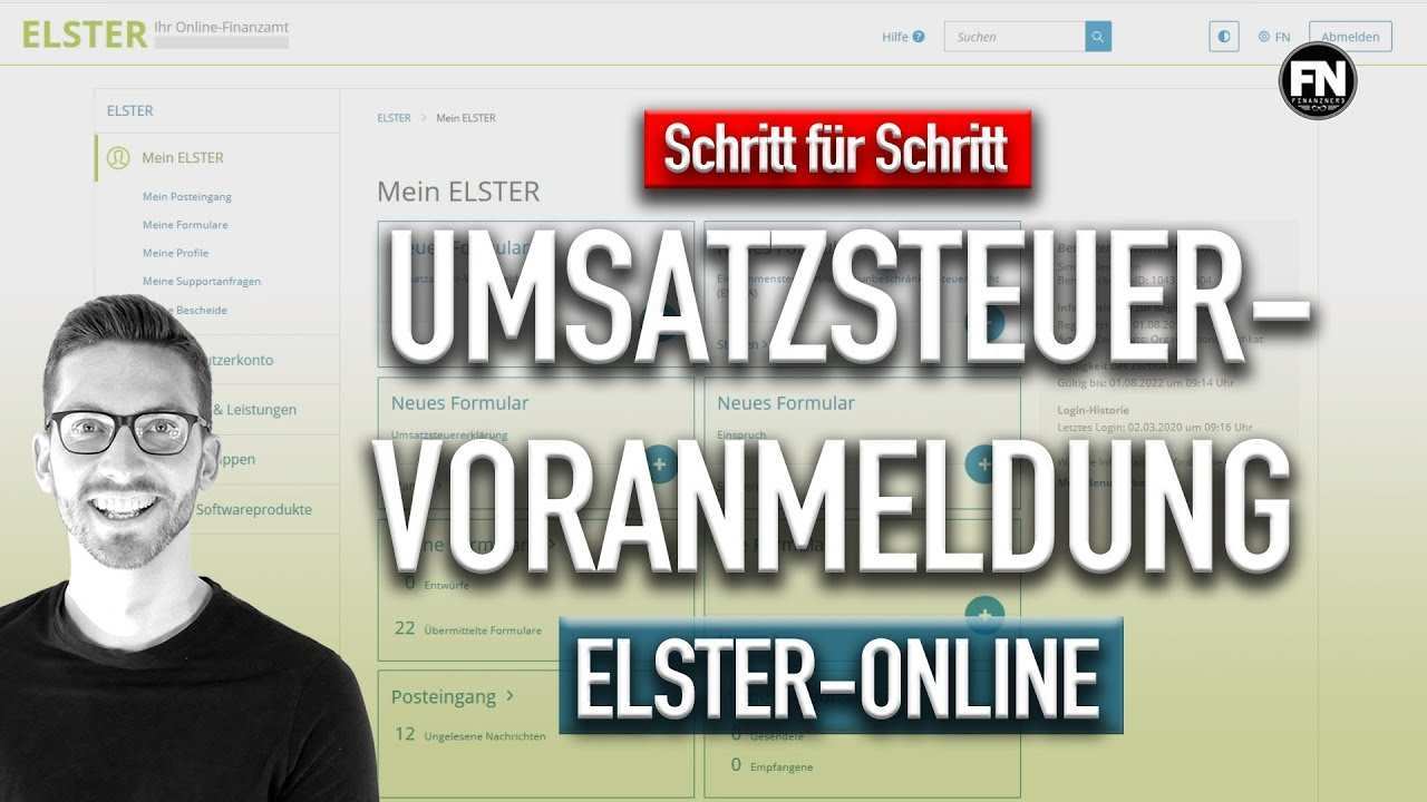 Umsatzsteuervoranmeldung 2020 Elster Mein Elster Umsatzsteuervoranmeldung Ausfullen Anleitung Youtube