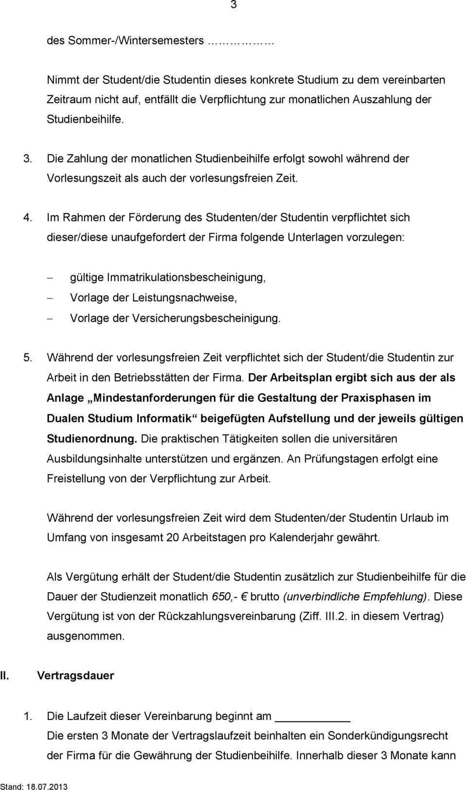Allgemeine Hinweise Zum Mustervertrag Fur Das Duale Studium An Der Universitat Siegen Pdf Kostenfreier Download