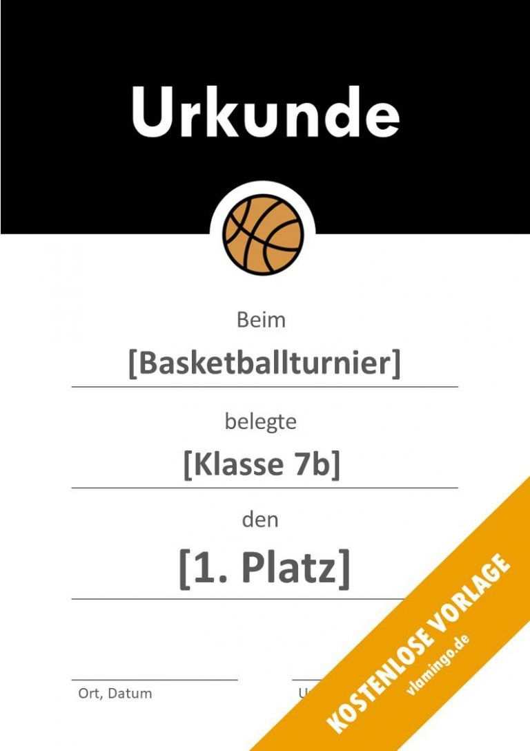 12 Kostenlose Urkunden Vorlagen Fur Basketball Turniere Vlamingo De Urkunde Basketball Sportunterricht