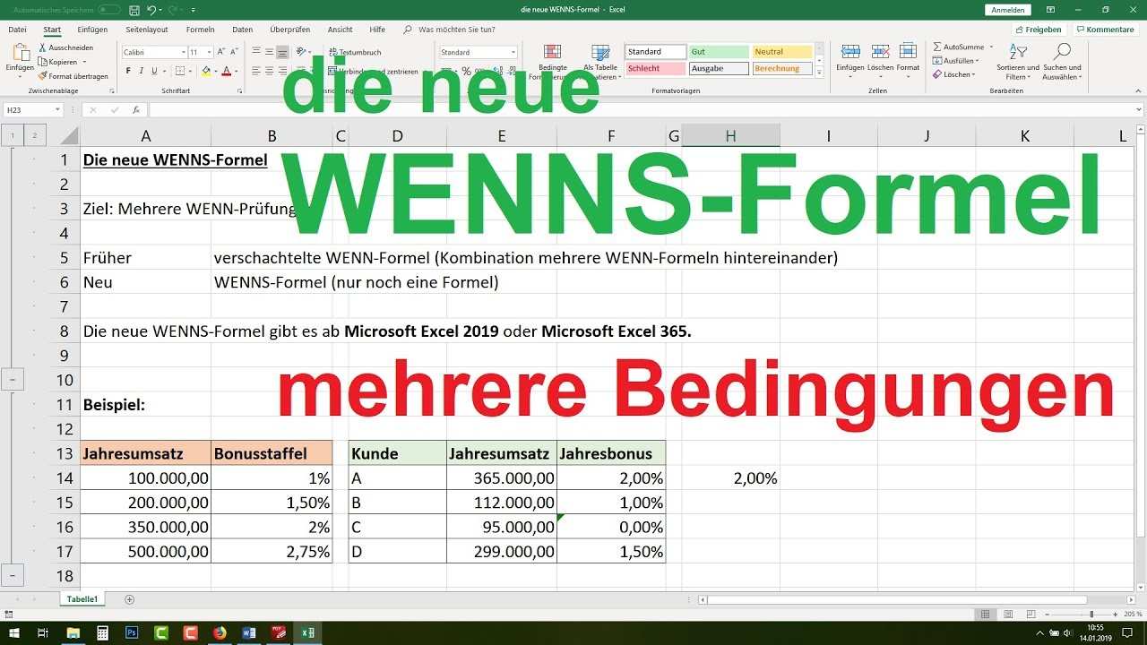 Excel Wenns Funktion Excel Wenn Dann Funktion Verschachtelt Mehrere Bedingungen 2019 365 Youtube