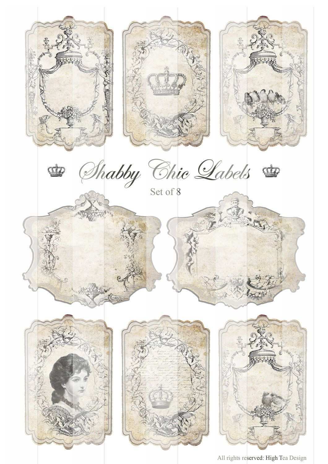 Free Chic Printable Gift Tags Shabby Chic Labels Gift Tags Epherma Hang Tags Digital Collage Mit Bildern Vintage Etiketten Vintage Tags Schabby Schick