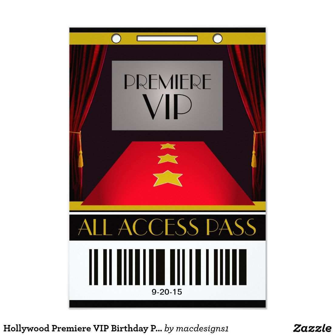 Hollywood Premiere Vip Birthday Party Invitation Zazzle Com In 2020 Hollywood Birthday Parties Hollywood Birthday Hollywood Party Theme