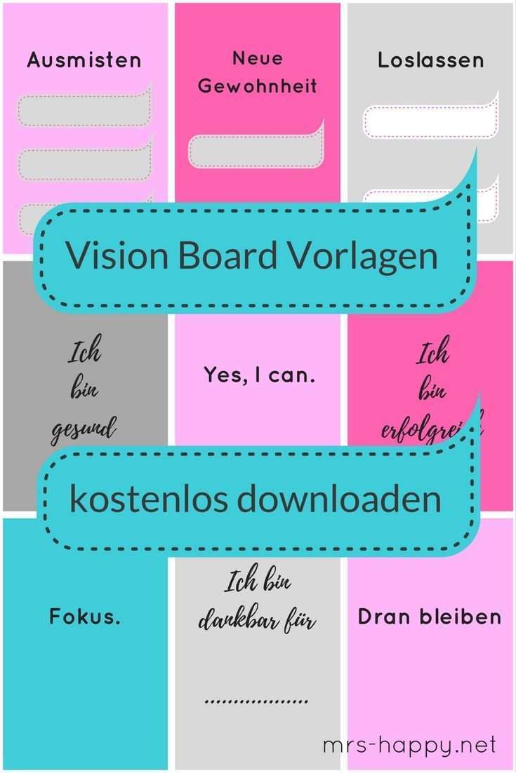 Schneller Zum Ziel Fur 2018 Vision Board Vorlagen Zum Kostenlosen Download Happy 2018 Vision Board Vision Board Ideen Vision Board Template
