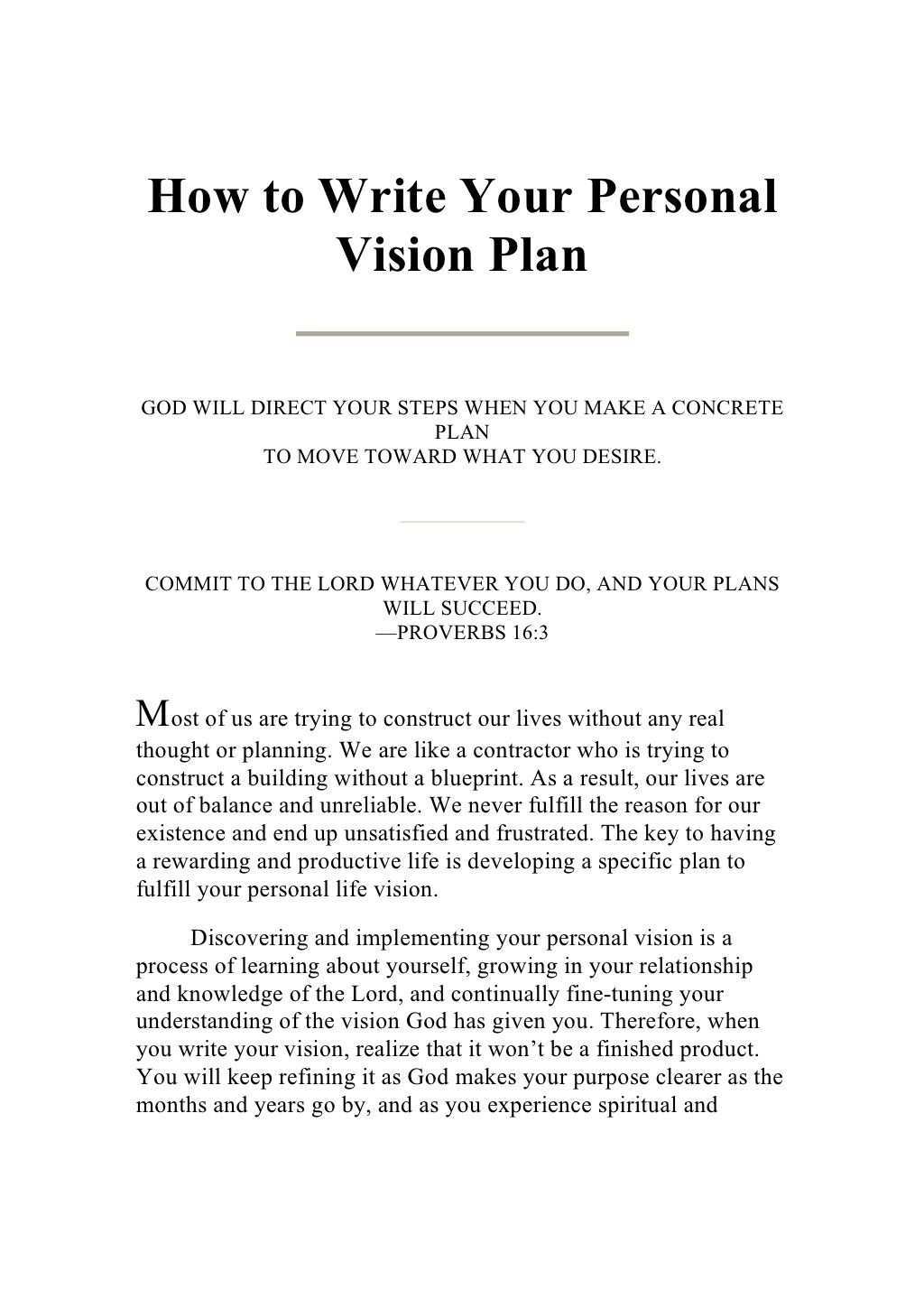 Writing Your Personal Vision Plan Vision Statement Examples Personal Mission Statement Examples Mission Statement Examples