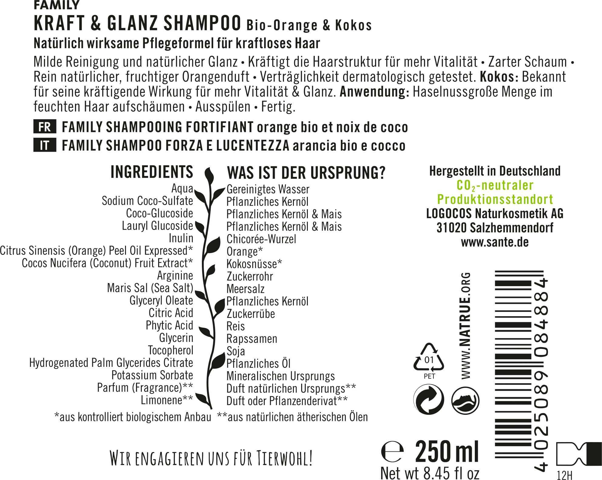 Sante Family Kraft Glanz Shampoo Ecco Verde Onlineshop