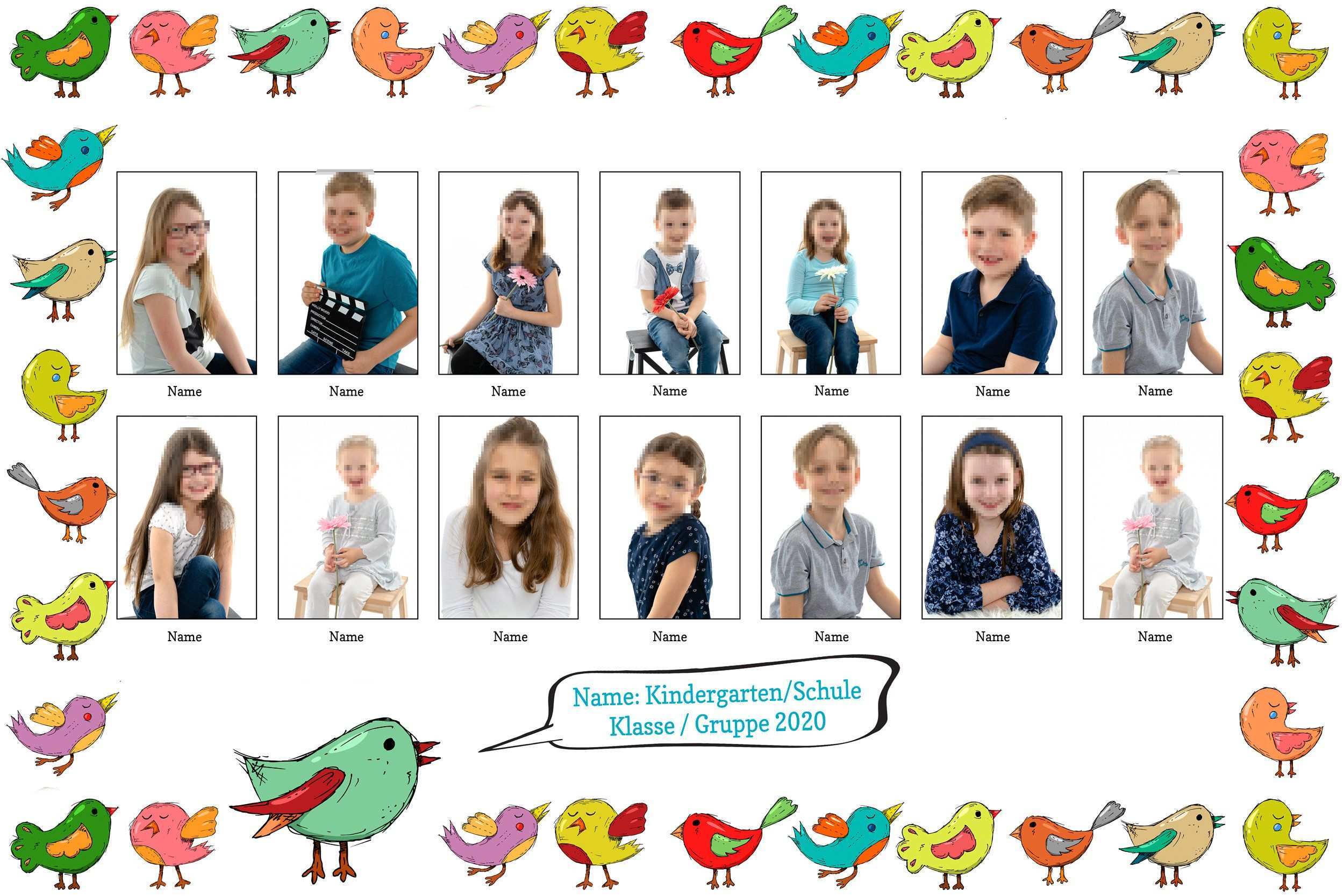 Custom Class Photo Collage Template School Class Kindergarten Group Photo Photo Collage Classroom Photographer Up To 27 People Photo Collage Template Photo Collage Collage Template