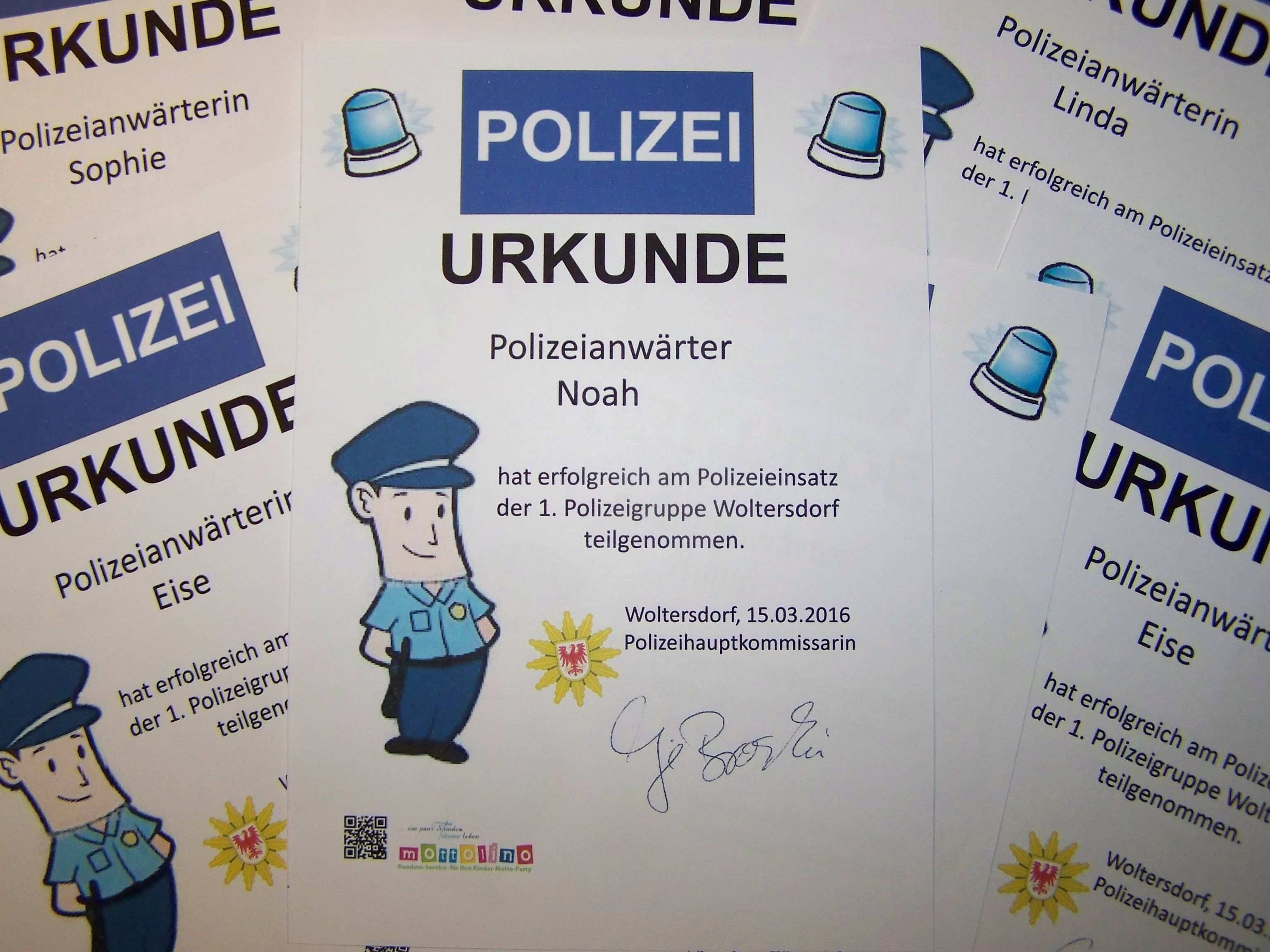 Polizei Urkunde Polizei Geburtstag Polizei Party Kindergeburtstag Motto