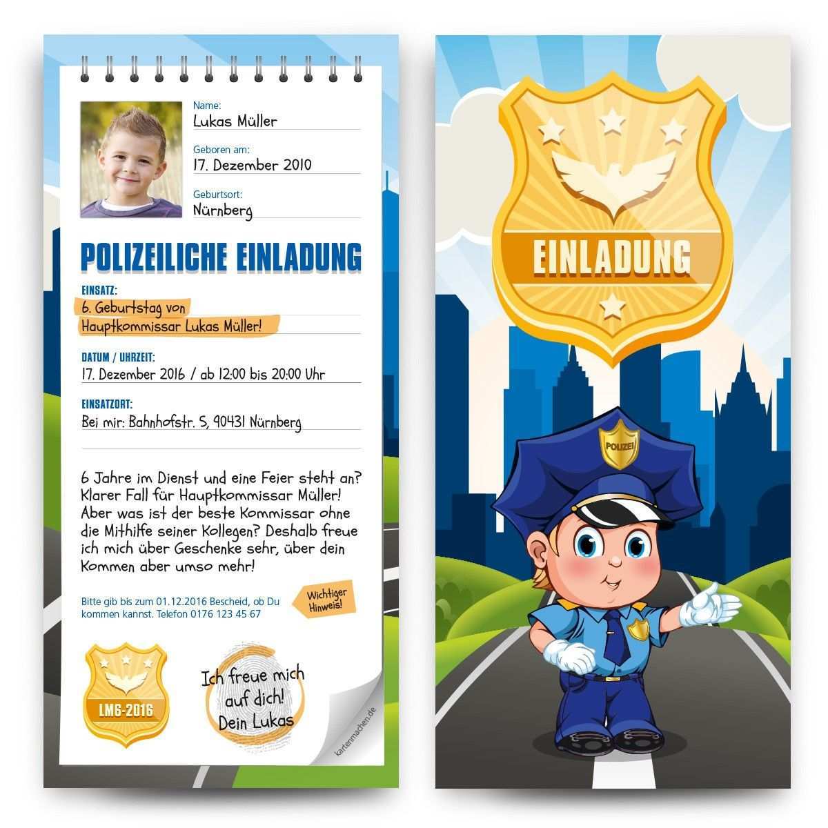 Einladungskarten Zum Kindergeburtstag Als Polizei Notizblock G Einladungskarten Kindergeburtstag Einladungskarten Kindergeburtstag Text Einladungskarte Kinder