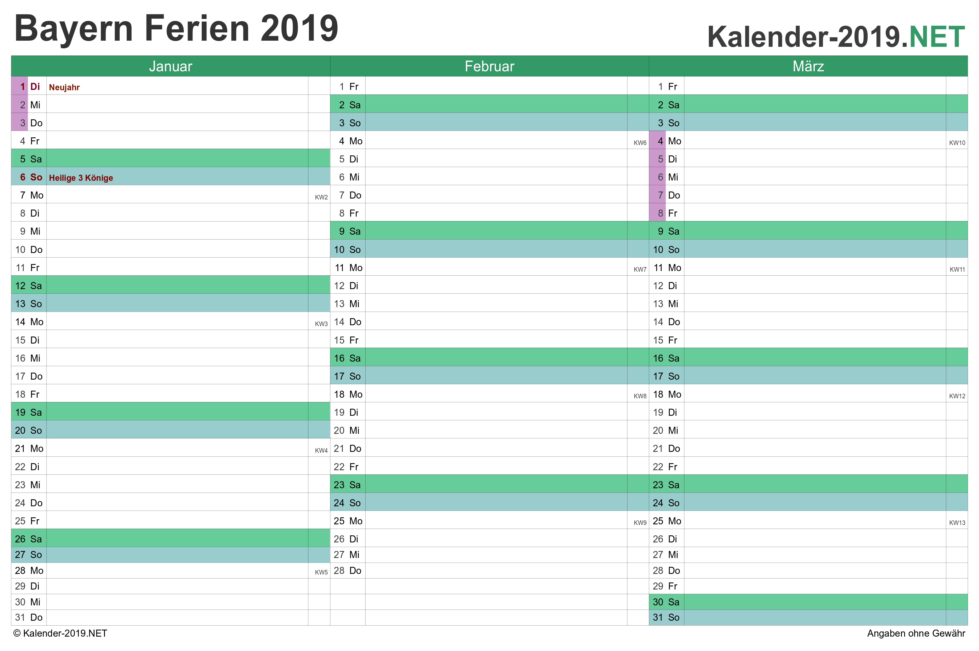 Bayern Quartalskalender 2019 Mit Ferien Kalender 2018 Ferien Kalender Kalender Vorlagen