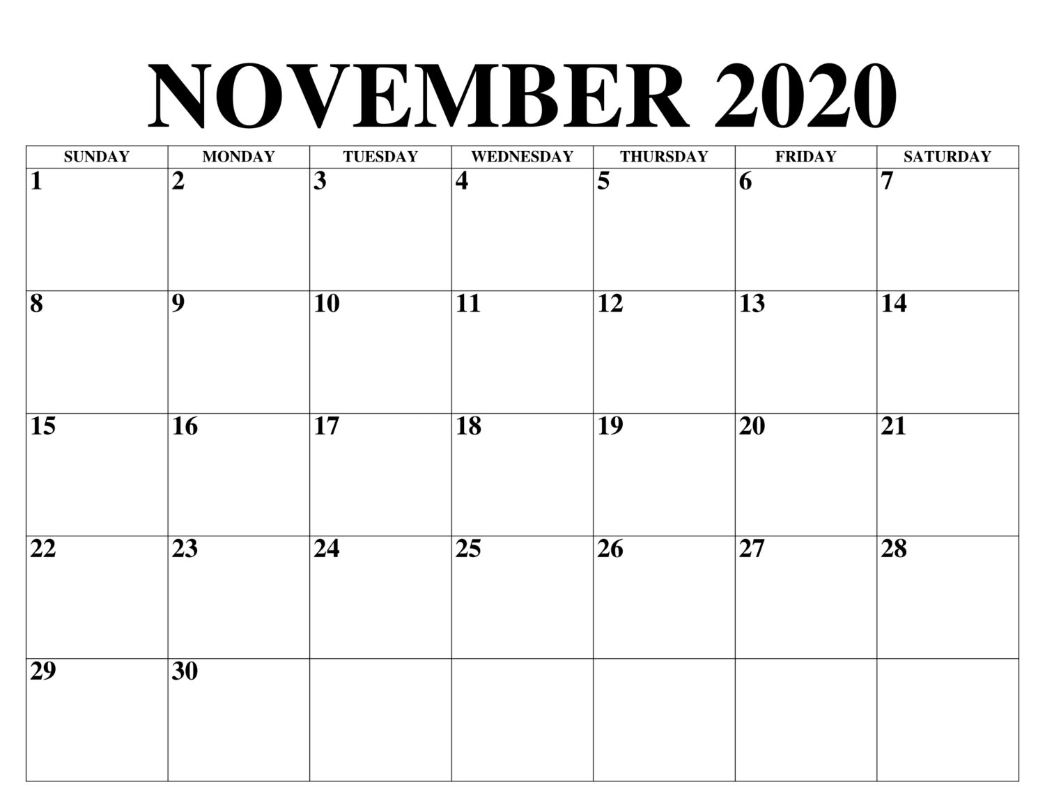 November 2020 Kalender Vorlage Calendar Word Monthly Calendar Template Word Template
