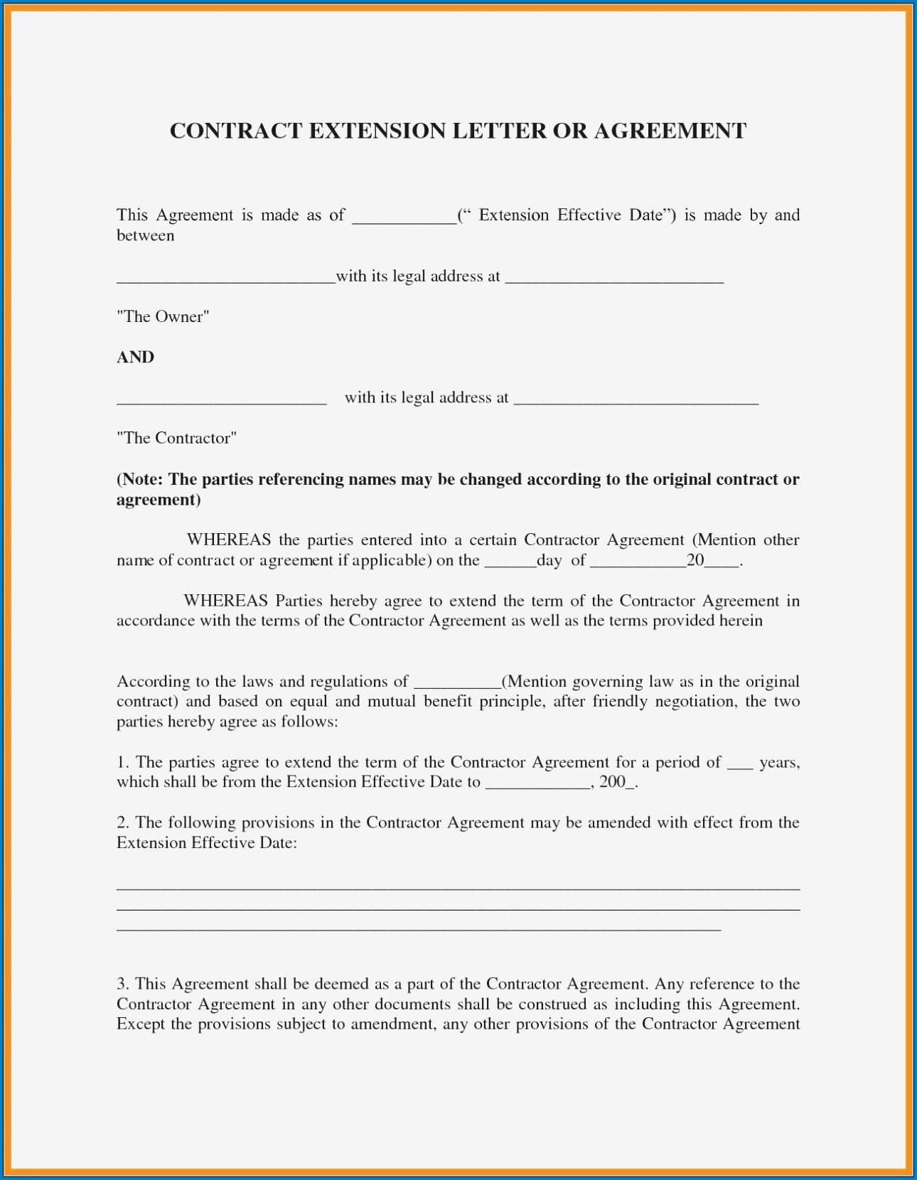 Sample Agreement Letter Between Two Parties