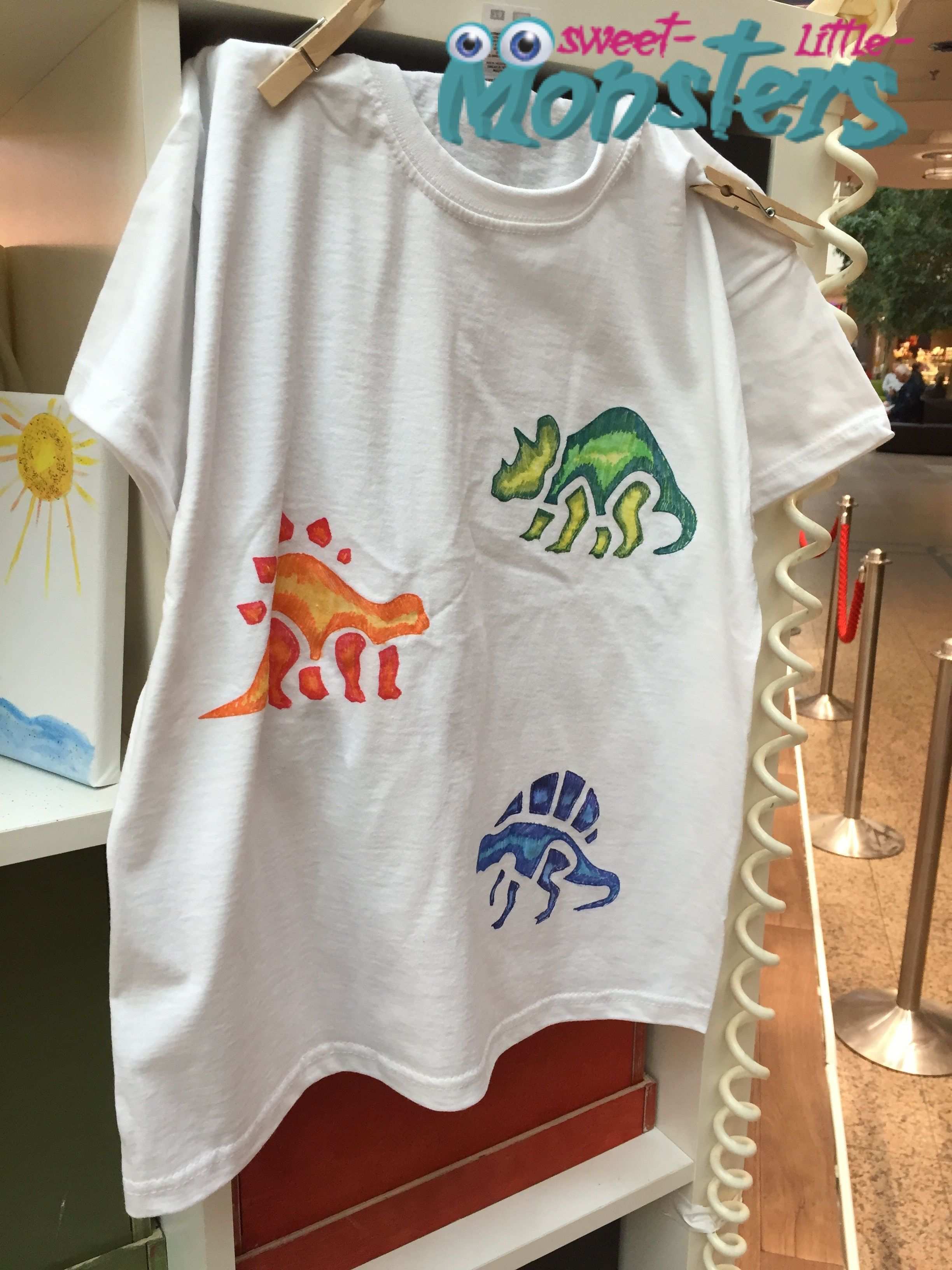 T Shirts Mit Dinoschablonen Bemalen Hemd Shirts Kinder