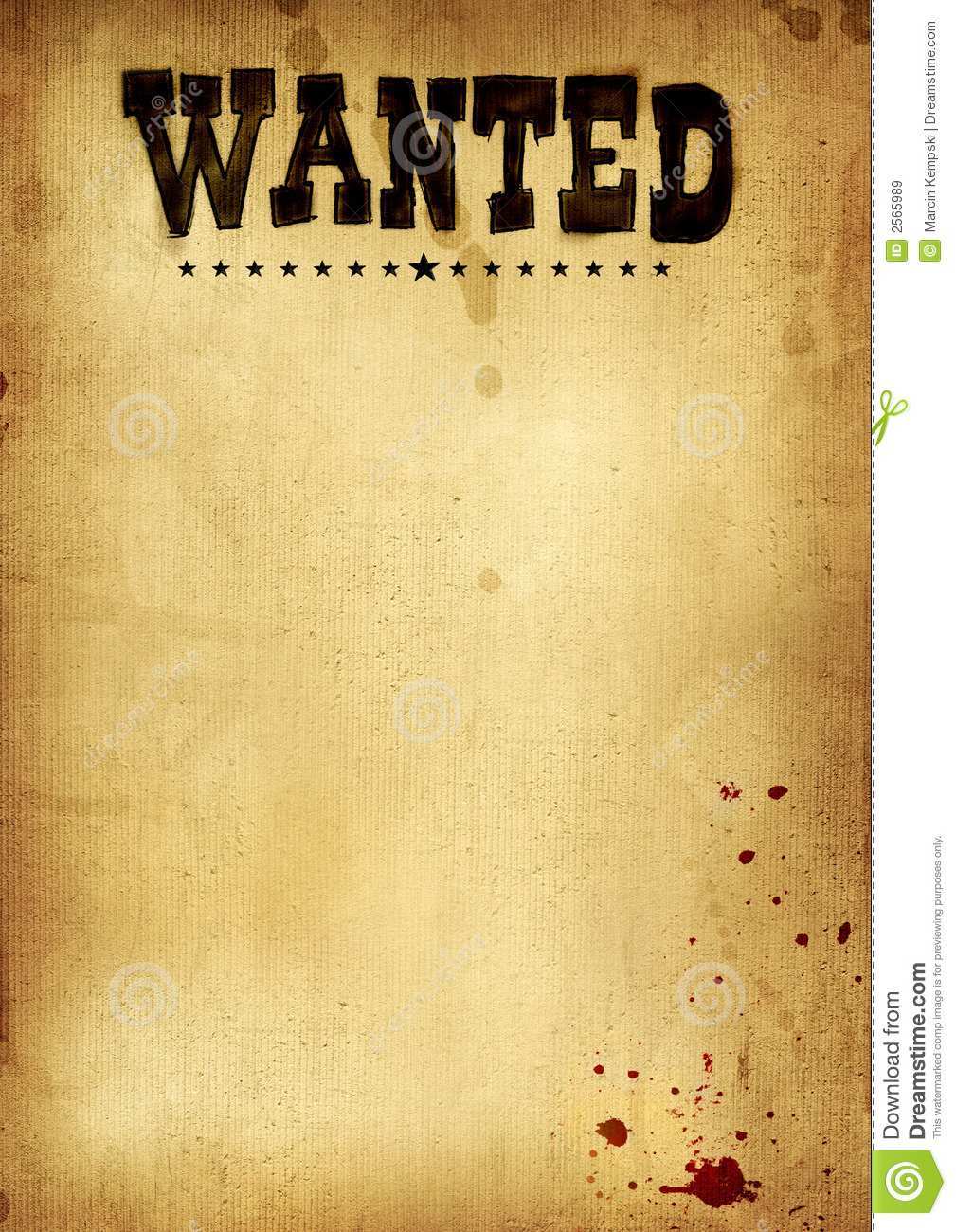 Poster Wanted Stock Image Image Of Notice Bandit Reward 2565989