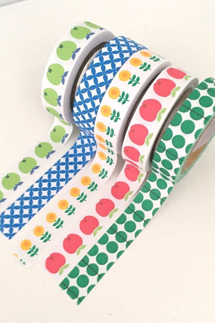 Picnic Summer Green And Red Apples Washi Tape Design So Many Patterns And Colours To Choose From Diy Washi Tape Projects Washi Tape Diy Diy Washi Tape Decor