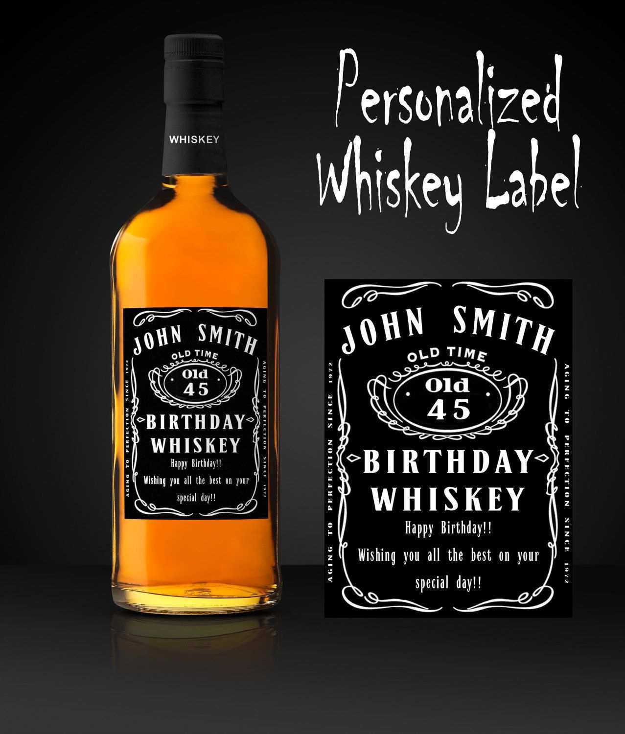 Geburtstags Whiskey Etikett Personalisiertes Whiskyflaschen Etikett Whisky Etikett Druckbares Etikett Digitales Whiskey Etike Whiskyflasche Whisky Flaschen