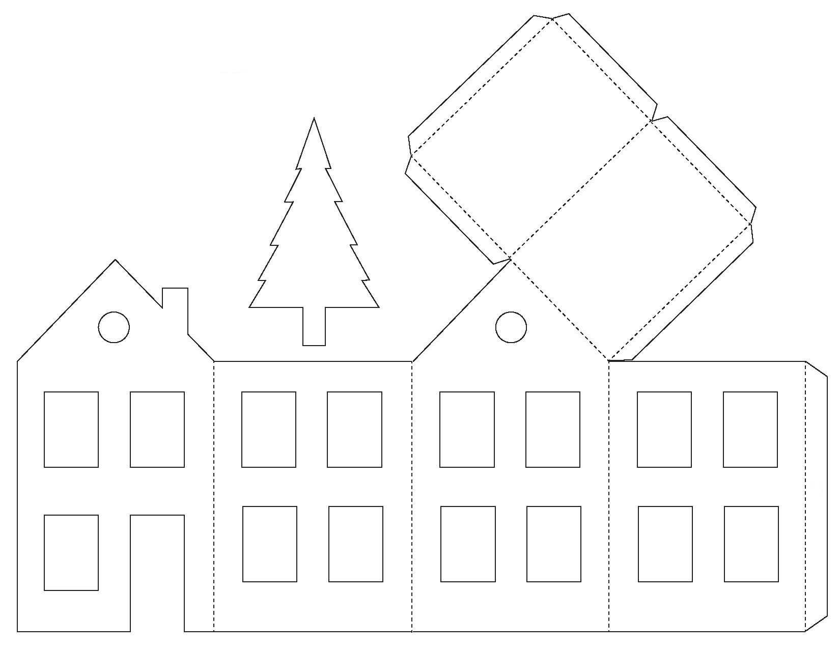 Houses Made Of White Paper Artsycraftsydad Christmas Paper Crafts Paper House Template Paper House Diy