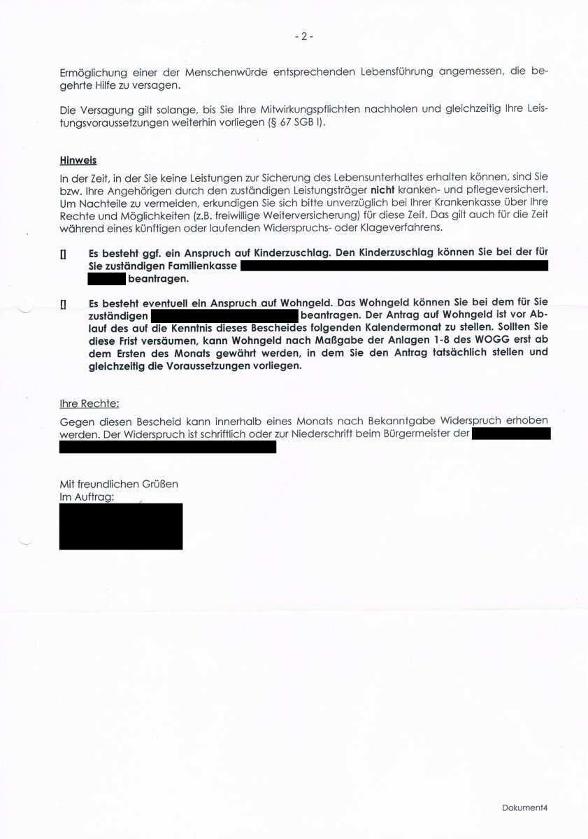 Antrag Auf Alg 2 Wegen Fehlender Mitwirkung Versagt Erwerbslosenforum Deutschland