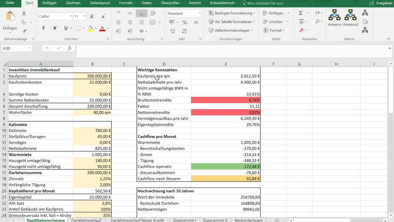 Tool In Excel Zum Kalkulieren Von Immobilien Youtube