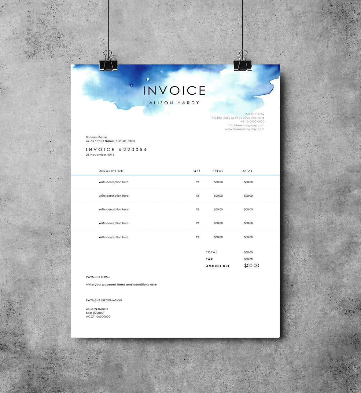 Invoice Template Receipt Ms Word Template Instant Download Invoice Invoice Design Invoice Template Photography Invoice Template