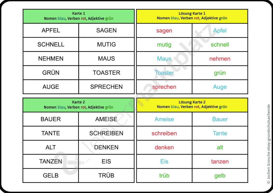Nomen Verben Und Adjektive Unterscheiden Wortarten Unterrichtsmaterial Im Fach Deutsch Nomen Verben Adjektive Adjektive Verben