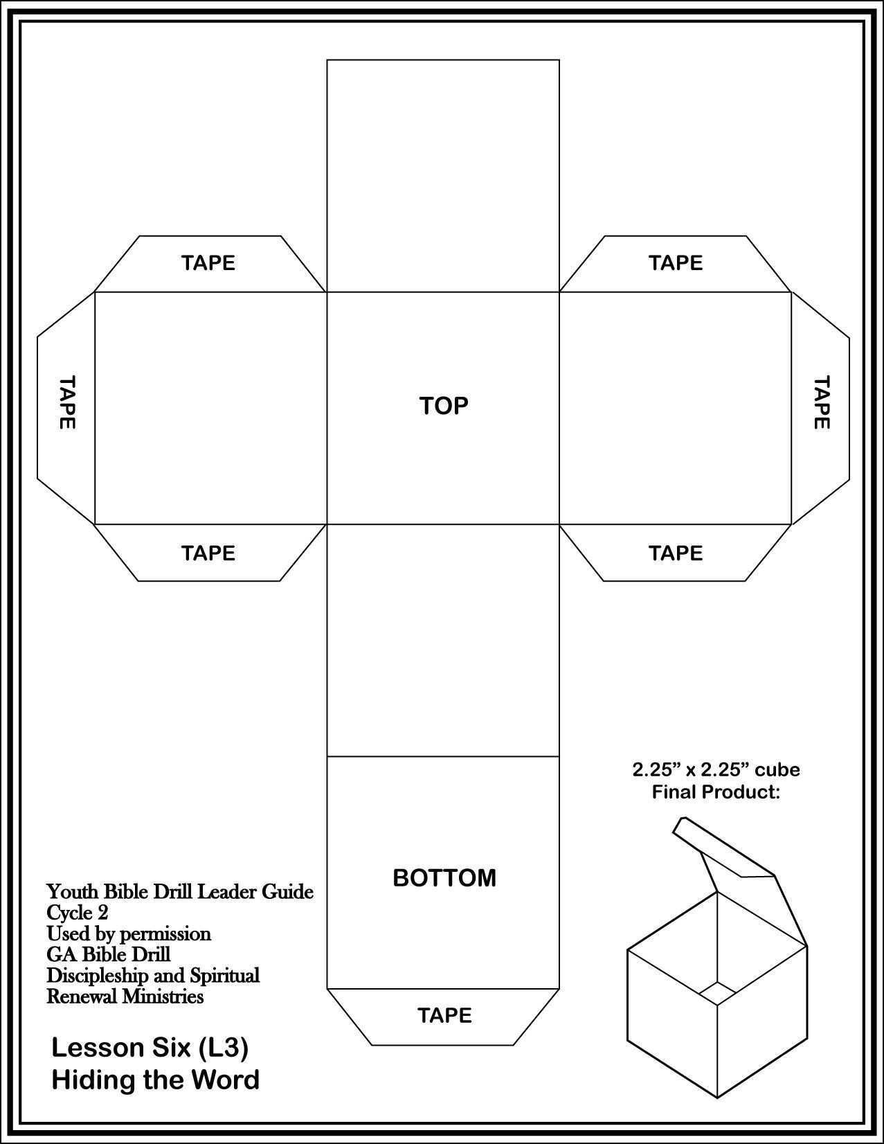 Printable Cardstock Template Paper Box Template Box Template Cube Template