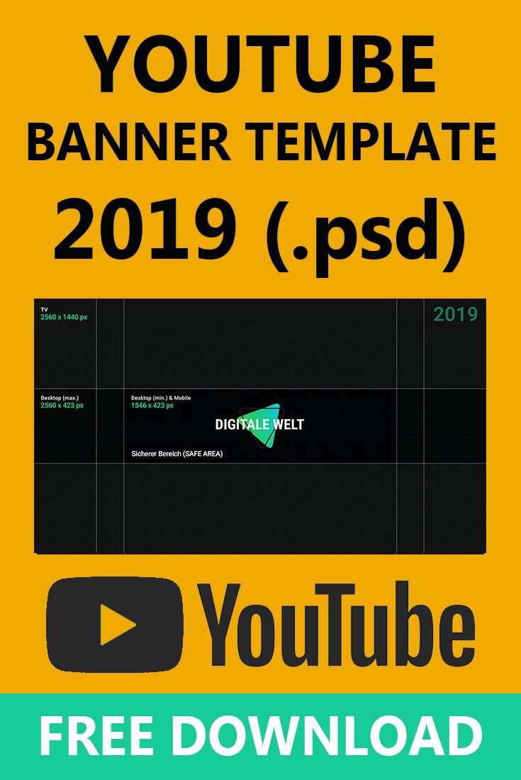 Youtube Kanalbild Template 2019 Digitalewelt Digitale Welt Youtube Banner Youtube Kanalbild Youtube Banner Vorlage
