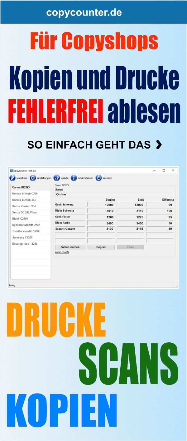 Software Kopien Und Drucke Ablesen Fur Copyshops Excel Vorlage Drucken Office Vorlagen