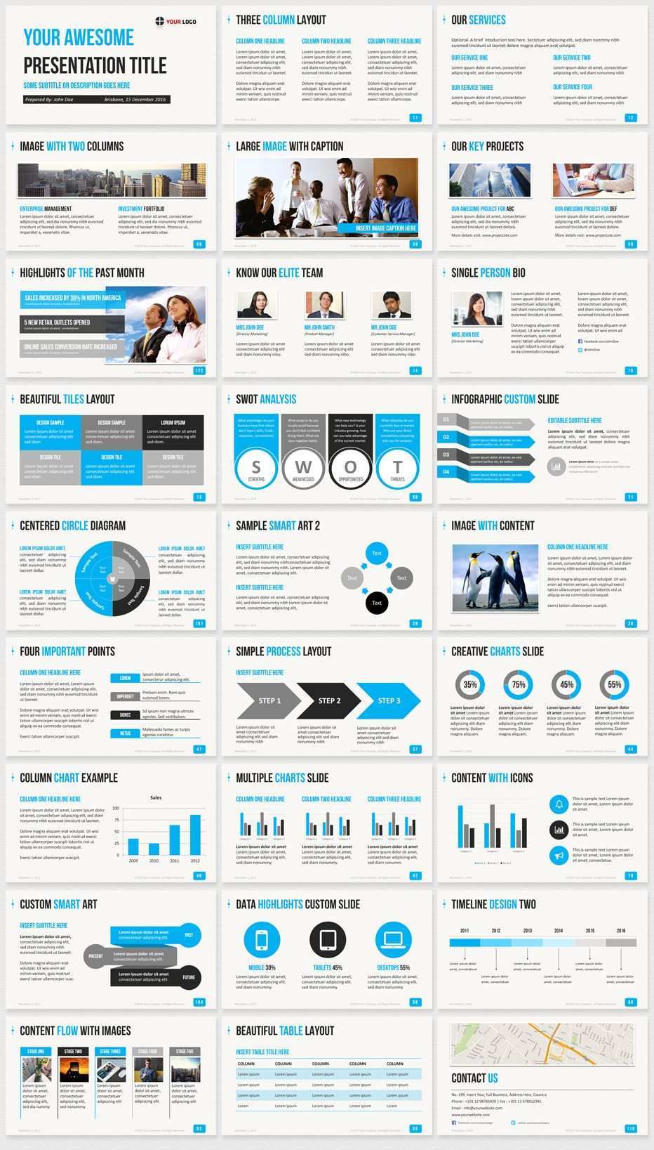 Ultimate Professional Business Powerpoint Template 6 In 1 Powerpoint Design Templates Business Powerpoint Templates Professional Presentation Templates