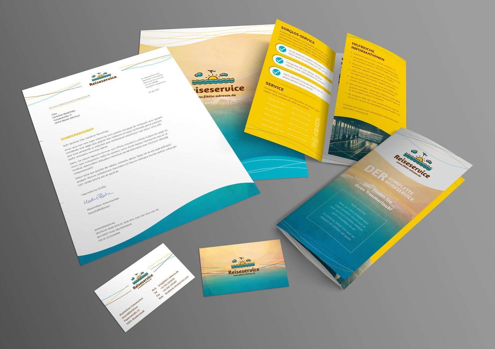 Vorlagen Fur Urlaubs Und Reisewerbung Reiseflyer Visitenkarte Co Visitenkarten Corporate Design Flyer