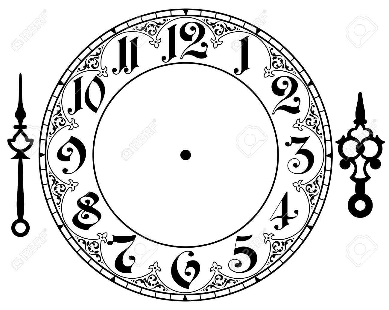 Vintage Clock Vintage Clock Clock Face Printable Clock Template
