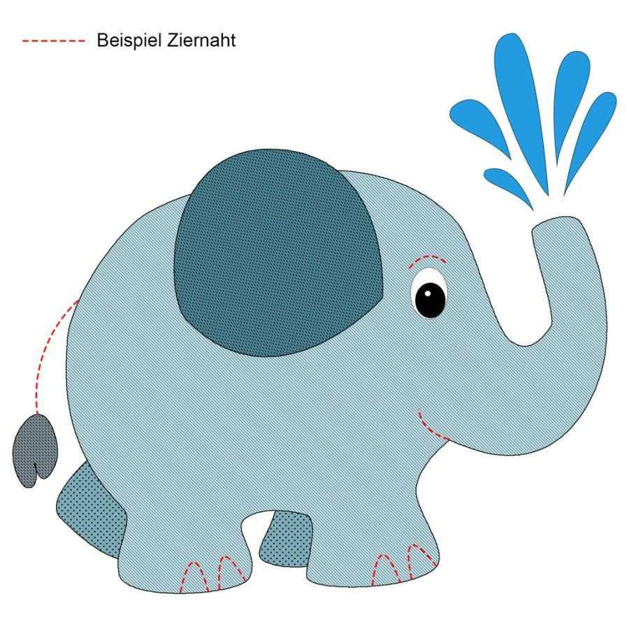 Elefant Applikation Vorlage