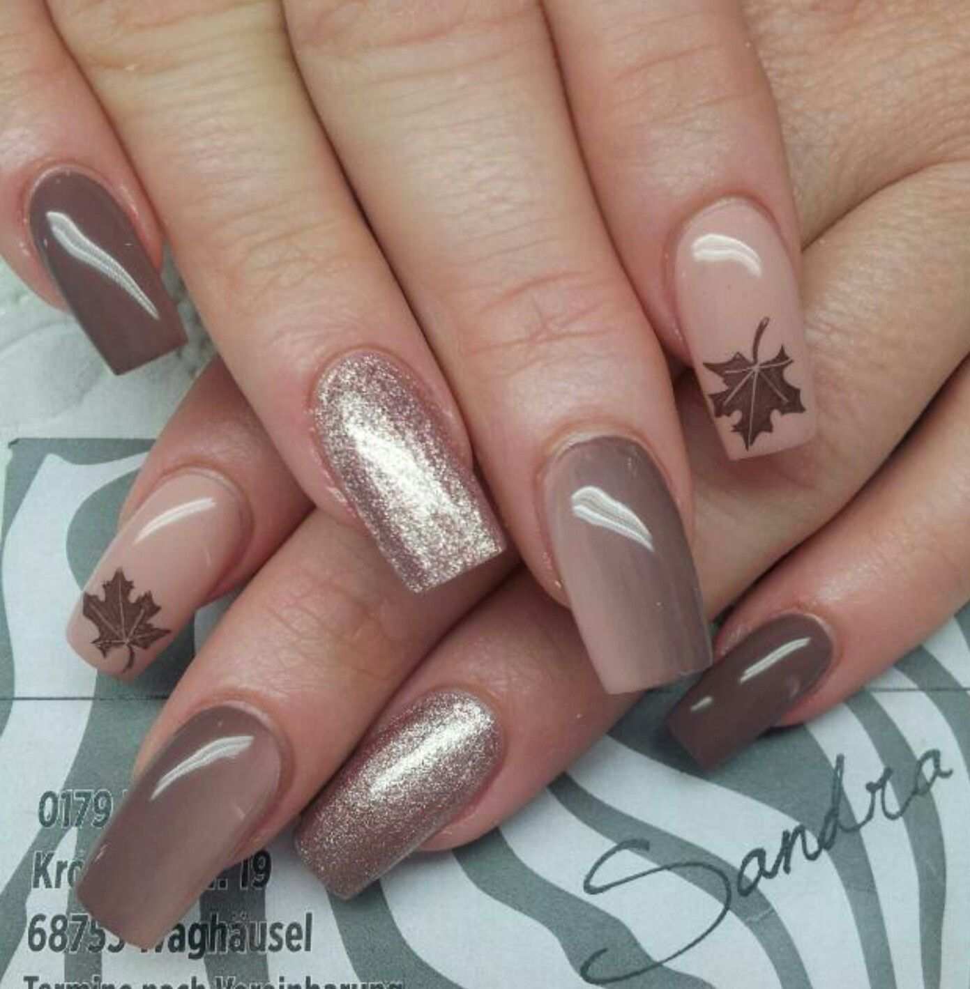 French Nails Muster Herbst