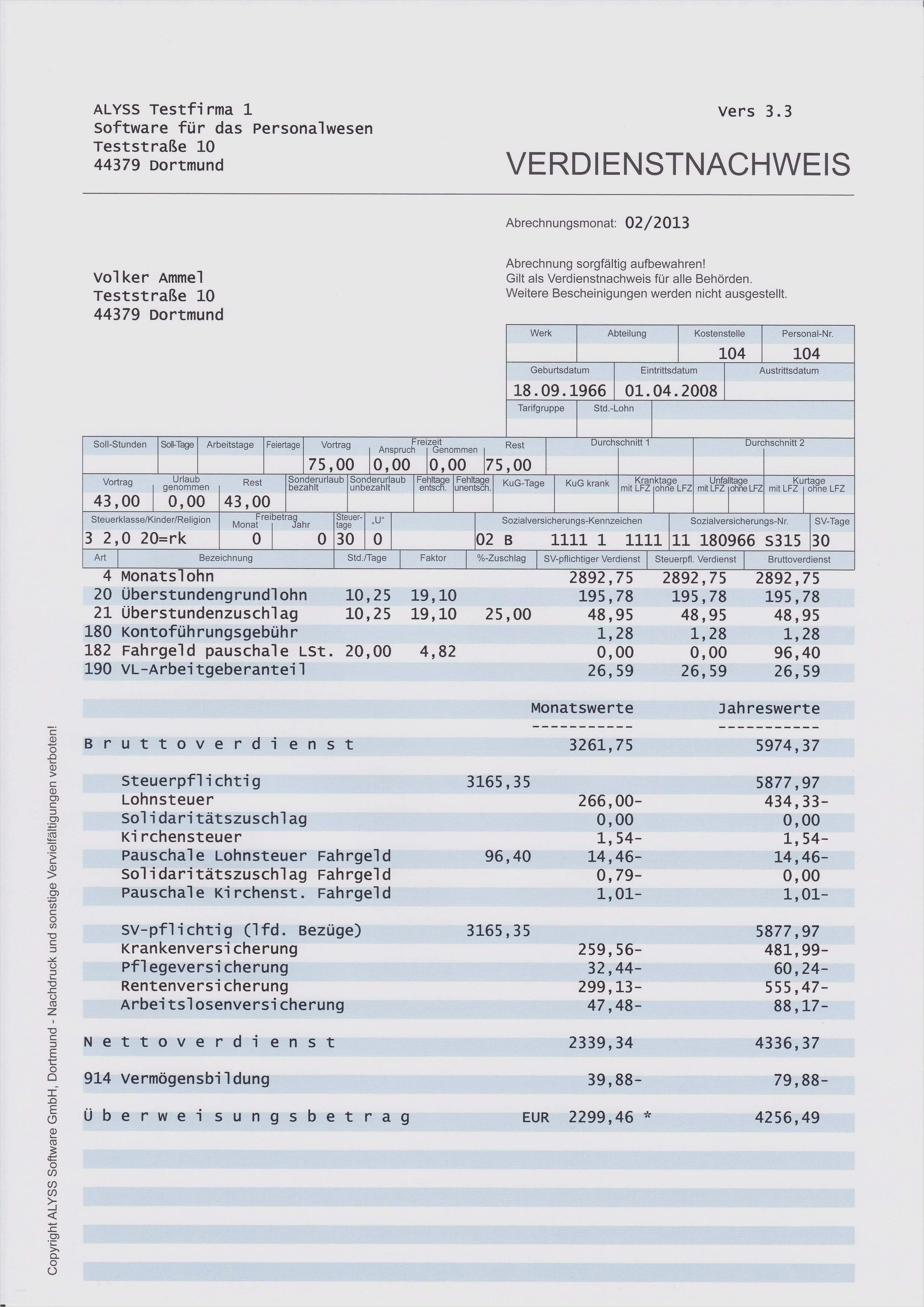 Gehaltsabrechnung Vorlage Excel